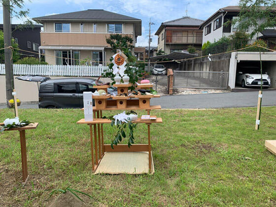 三郷町で地鎮祭に参列しました