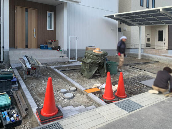 【田原本町】外構工事を進めています