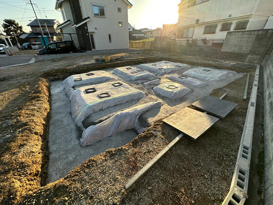 【香芝市】基礎の防湿シートを施工しました