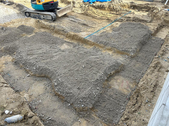 【奈良市】基礎工事の掘り方を進めています