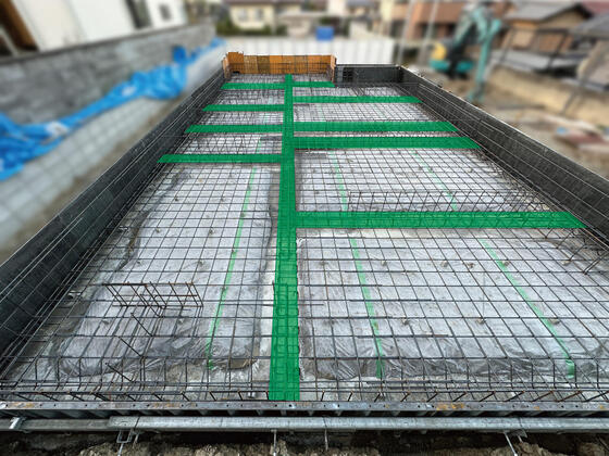 【奈良市】基礎の鉄筋が組み上がりました