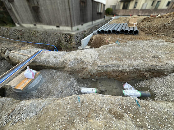 【香芝市】コーエイタウン二上山３期の水道配管工事を進めています